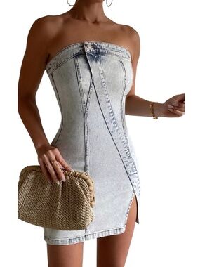 Showpo Erline Denim Mini Dress